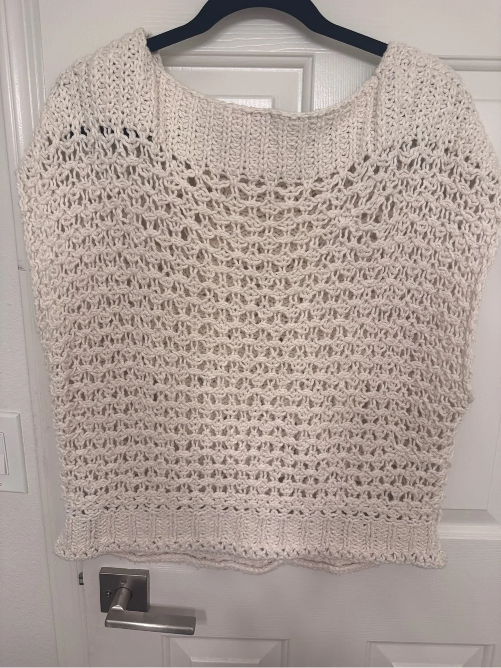 Free people diamond in the rough crochet sweater vest cotton size medium